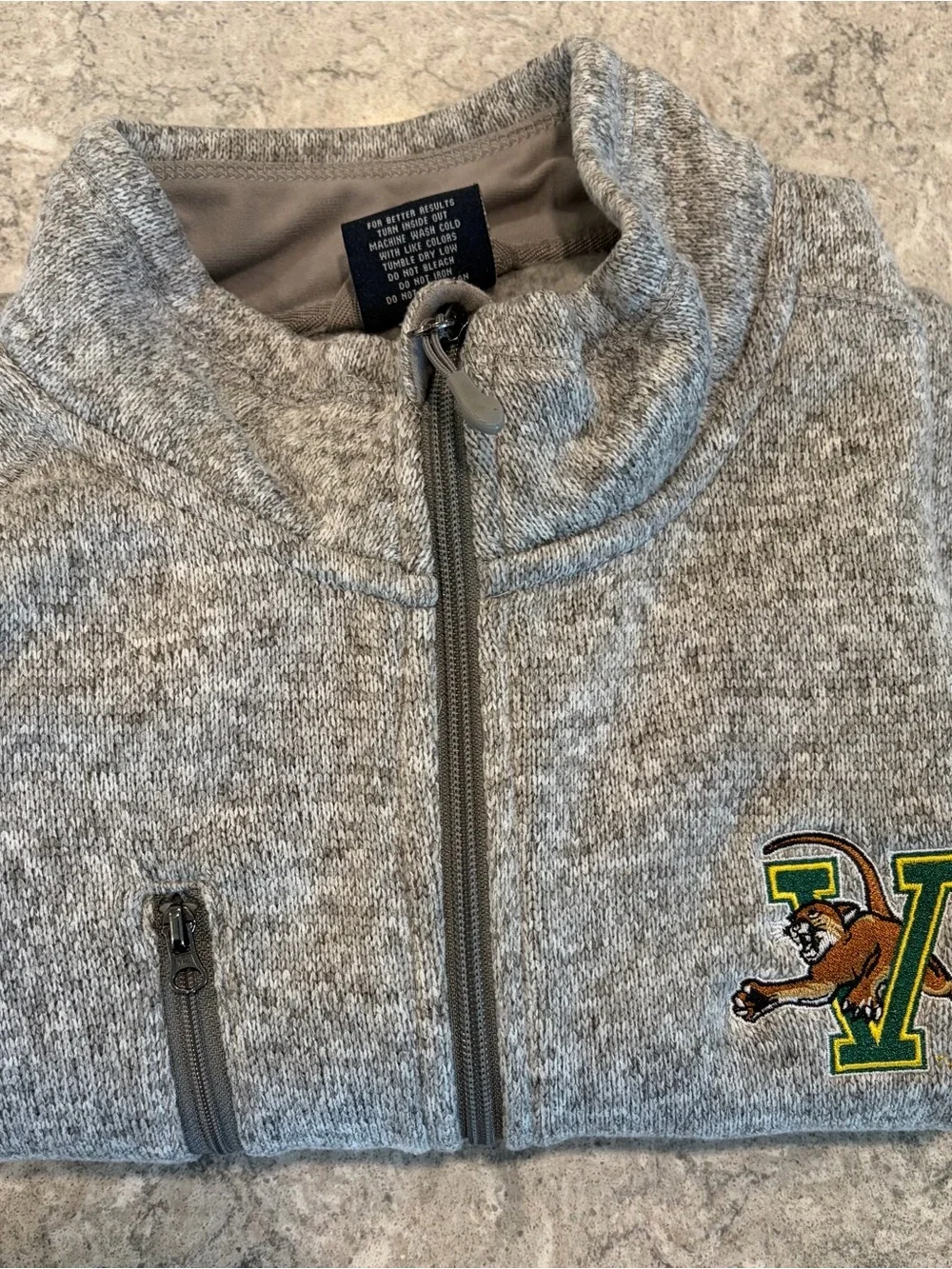 Vermont Catamounts UVM Charles River Apparel Light Gray Full-Zip Men's Vest-XXL